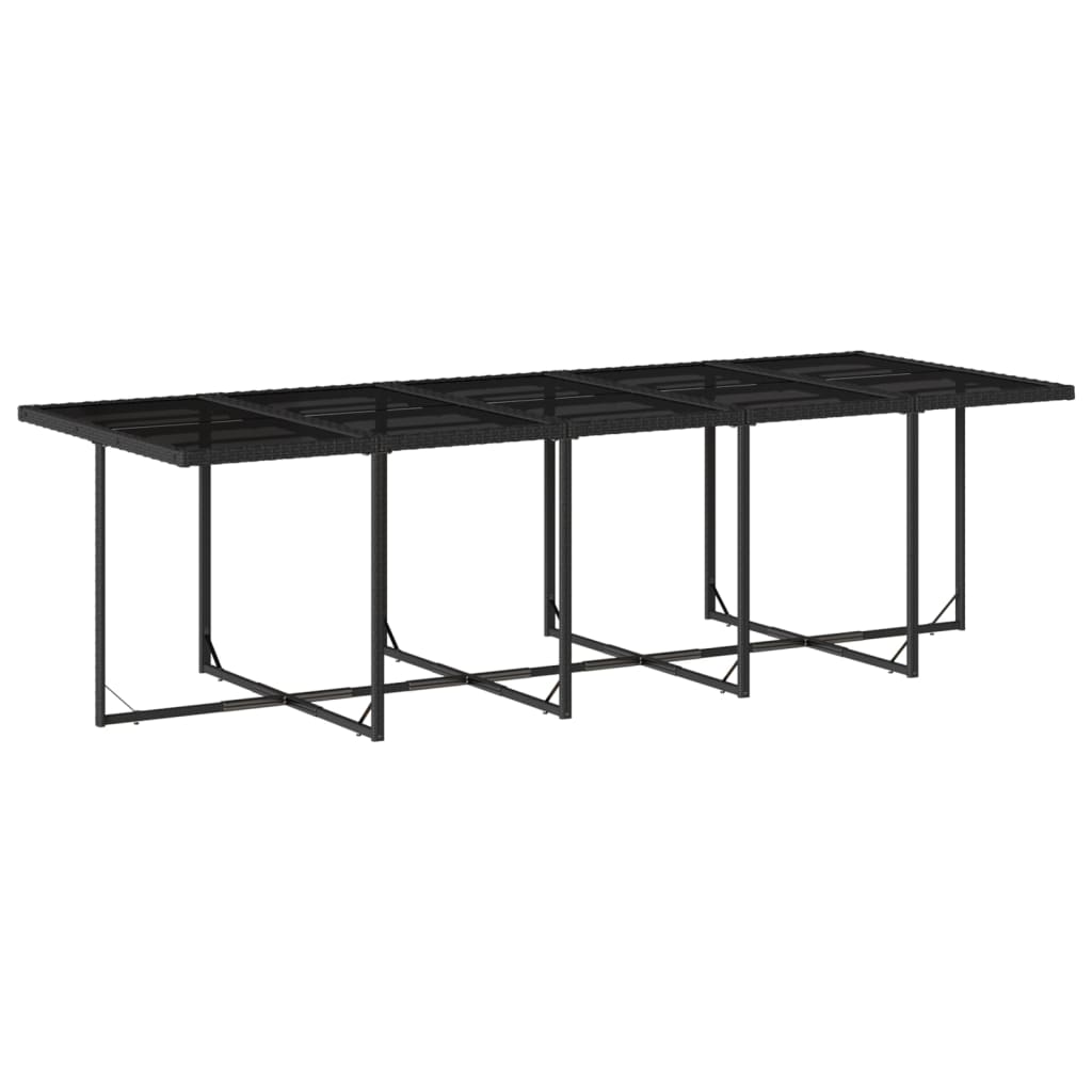 Set da Pranzo da Giardino 11 pz con Cuscini in Polyrattan Nero | homemem39