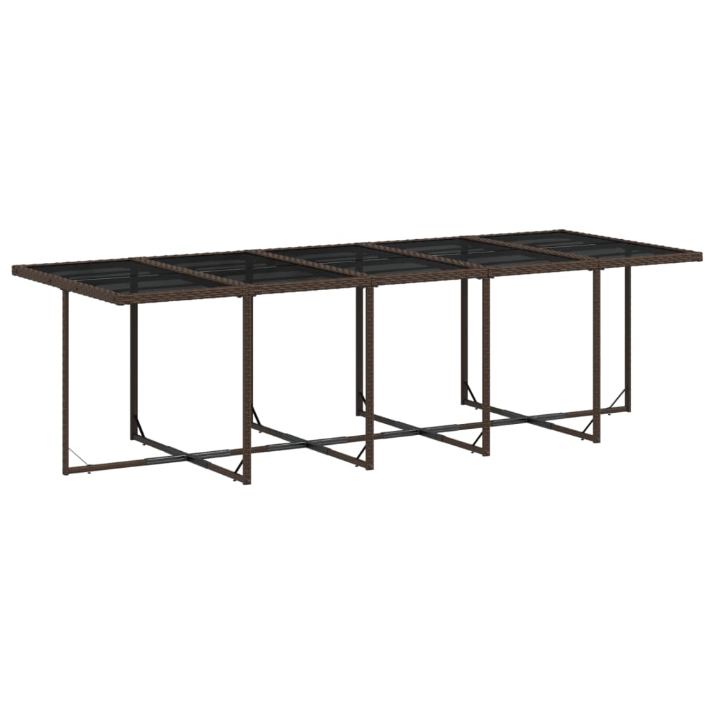 Set da Pranzo da Giardino 11 pz con Cuscini Polyrattan Marrone | homemem39