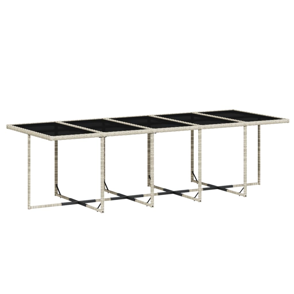 Set Pranzo Giardino 11pz con Cuscini Grigio Chiaro Polyrattan | homemem39