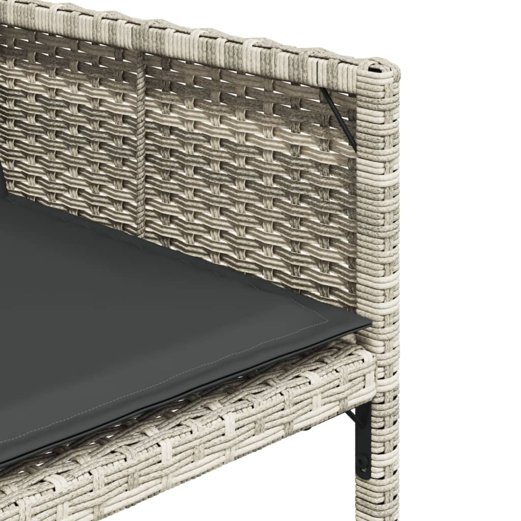 Set Pranzo Giardino 11pz con Cuscini Grigio Chiaro Polyrattan | homemem39
