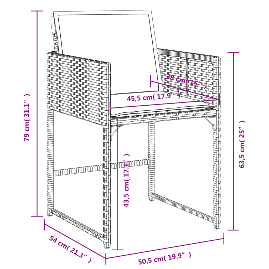 Set Pranzo Giardino 11pz con Cuscini Grigio Chiaro Polyrattan | homemem39