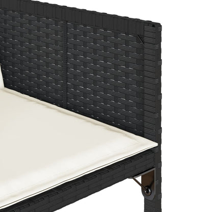 Set da Pranzo da Giardino 11 pz con Cuscini in Polyrattan Nero | homemem39