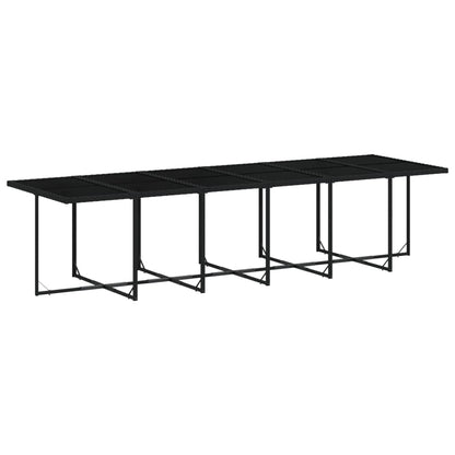 Set da Pranzo da Giardino 13pz con Cuscini Nero in Polyrattan | homemem39