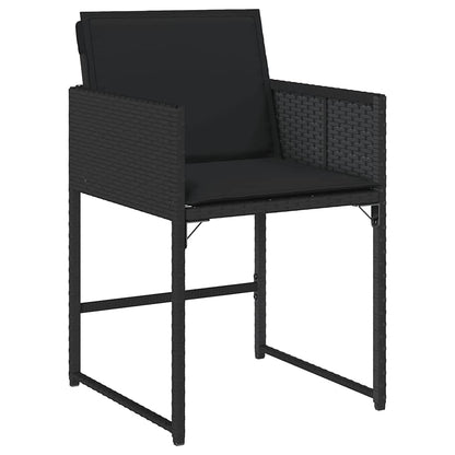Set da Pranzo da Giardino 13pz con Cuscini Nero in Polyrattan | homemem39