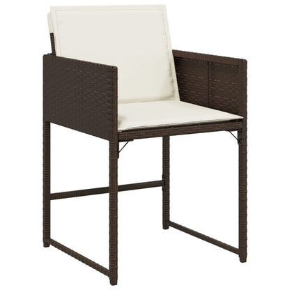 Set da Pranzo da Giardino 13pz con Cuscini Marrone Polyrattan | homemem39