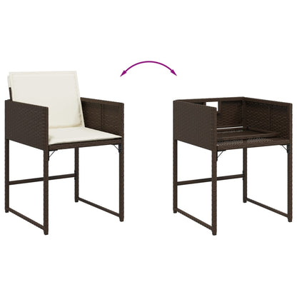 Set da Pranzo da Giardino 13pz con Cuscini Marrone Polyrattan | homemem39