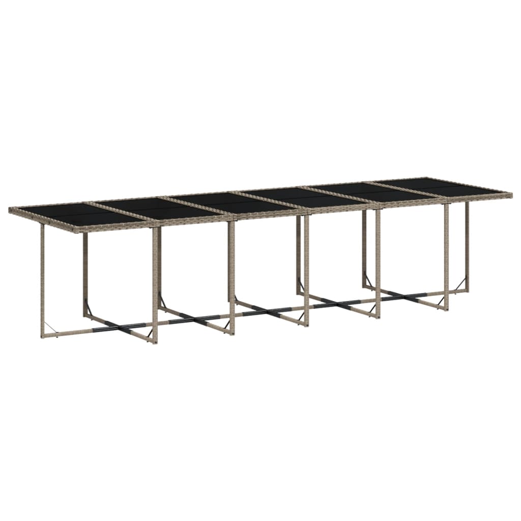 Set da pranzo da giardino da 13 pz con Cuscini in Polyrattan Grigio | homemem39