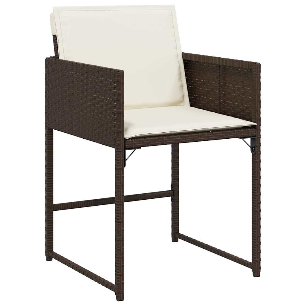 Set da Pranzo da Giardino 9pz con Cuscini Marrone in Polyrattan | homemem39
