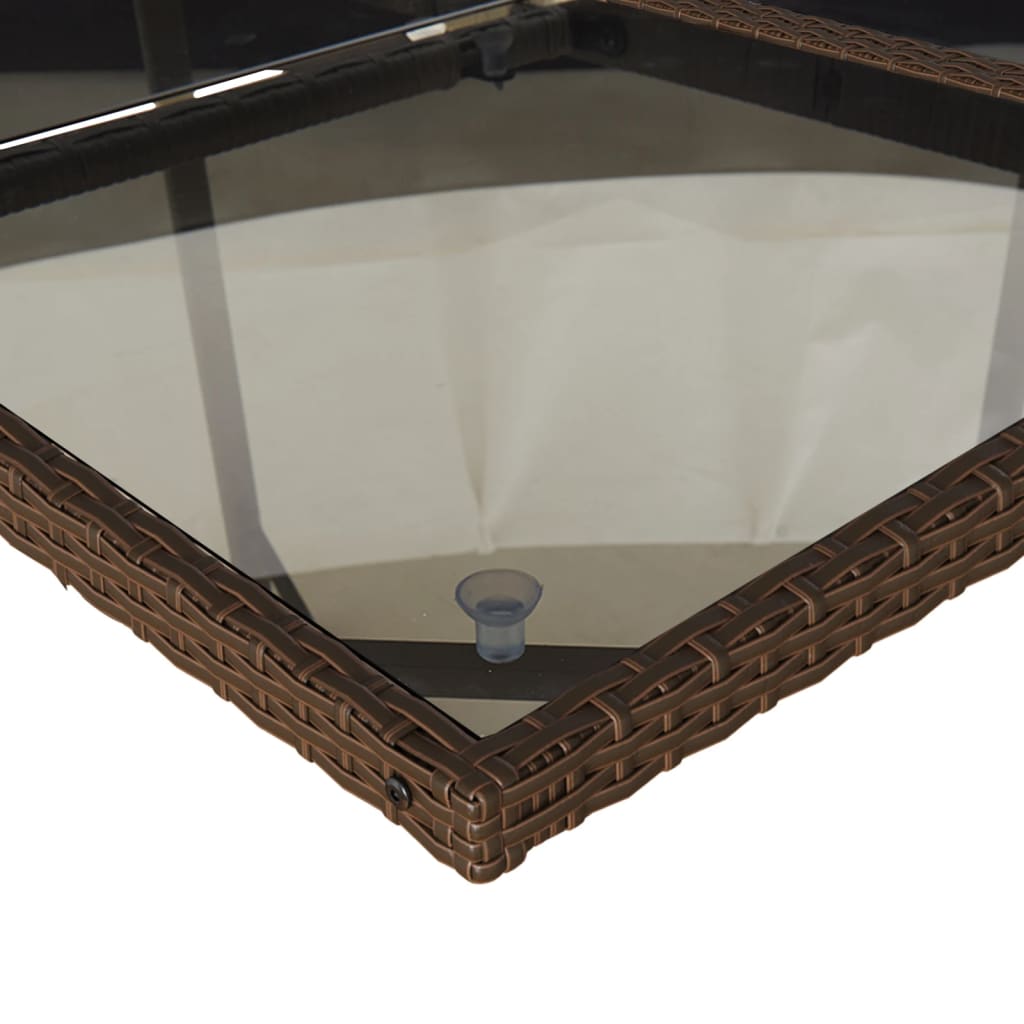 Set da Pranzo da Giardino 9pz con Cuscini Marrone in Polyrattan - homemem39