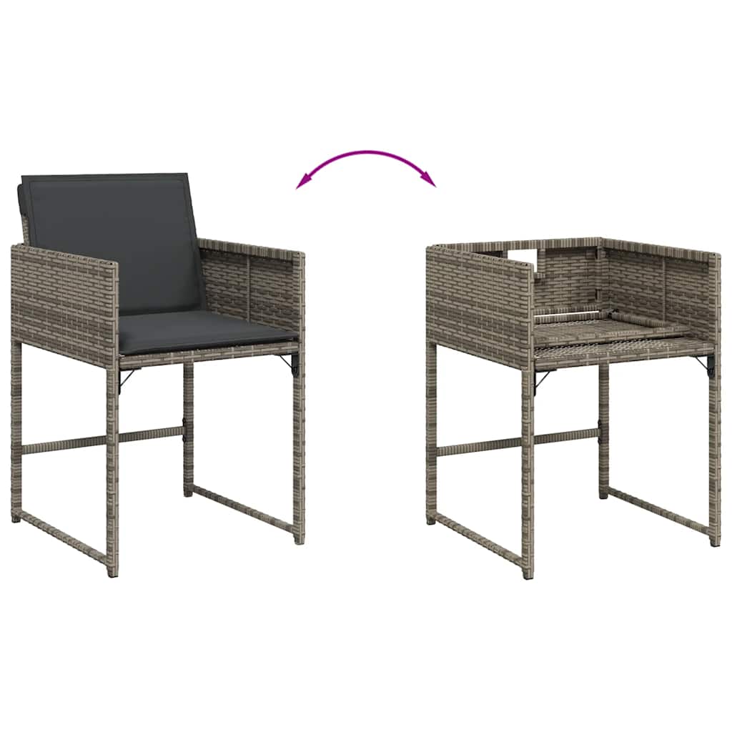 Set da Pranzo da Giardino 9 pz con Cuscini in Polyrattan Grigio | homemem39