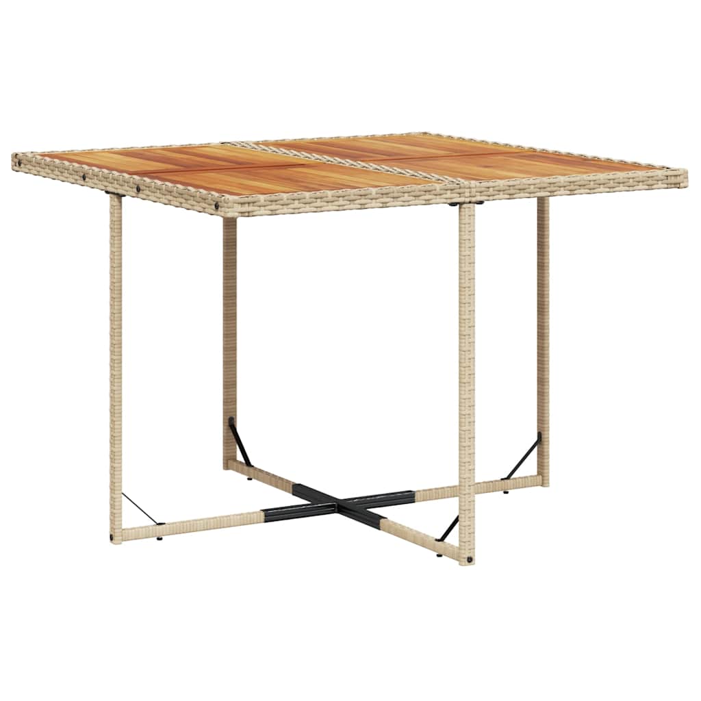 Set da Pranzo da Giardino 9 pz con Cuscini Beige in Polyrattan | homemem39