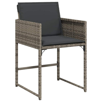 Set da Pranzo da Giardino 11pz con Cuscini in Polyrattan Grigio | homemem39