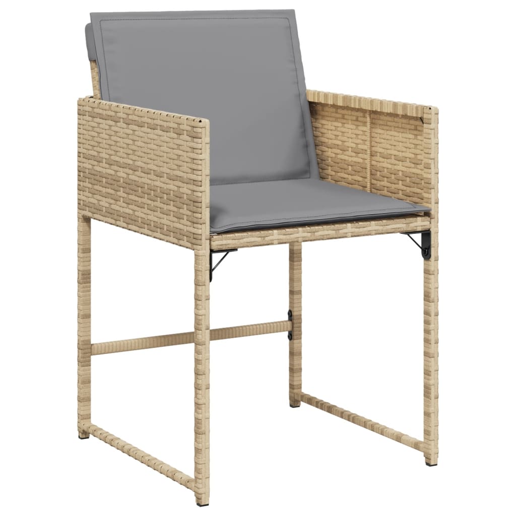 Set Pranzo da Giardino 11 pz con Cuscini Beige Misto Polyrattan - homemem39