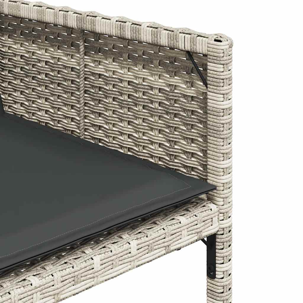 Set da Pranzo da Giardino 13pz con Cuscini Grigio in Polyrattan | homemem39