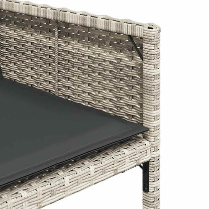 Set da Pranzo da Giardino 13pz con Cuscini Grigio in Polyrattan | homemem39