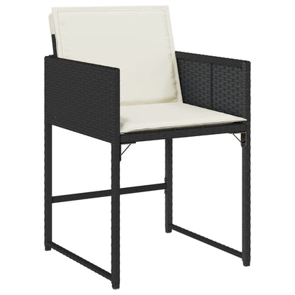 Set da Pranzo da Giardino 15 pz con Cuscini Nero in Polyrattan - homemem39
