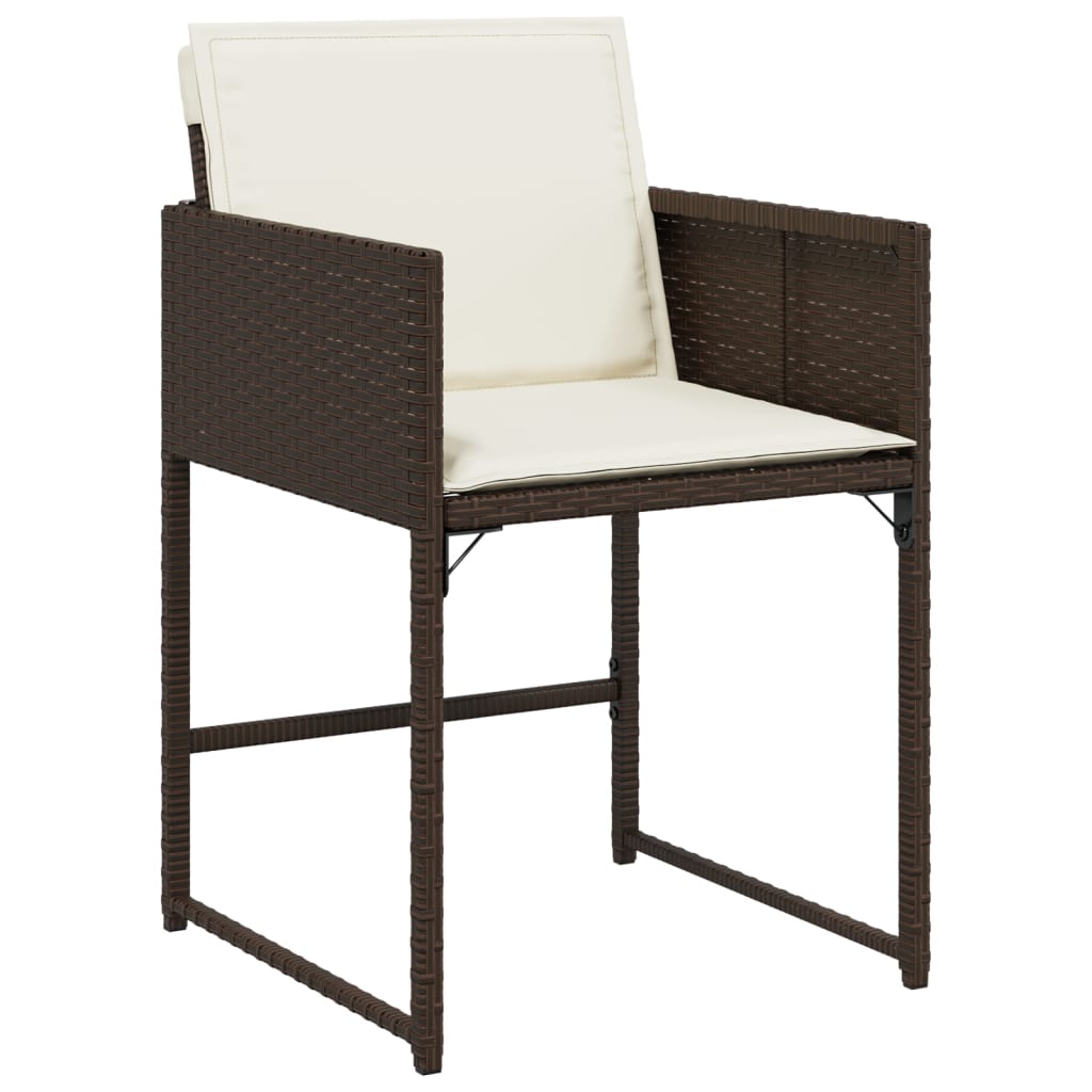 Set da Pranzo da Giardino 15 pz con Cuscini Marrone Polyrattan - homemem39