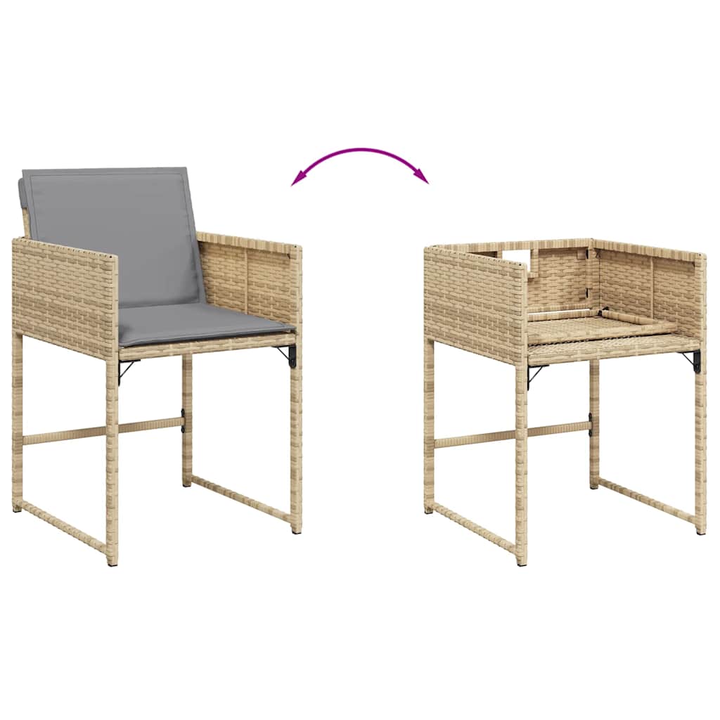 Set Pranzo da Giardino 15 pz con Cuscini Beige Misto Polyrattan | homemem39