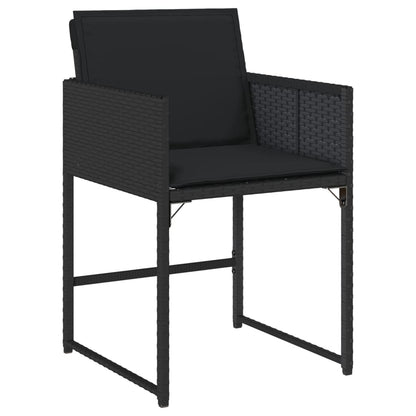 Set da Pranzo da Giardino 17 pz con Cuscini Nero in Polyrattan - homemem39