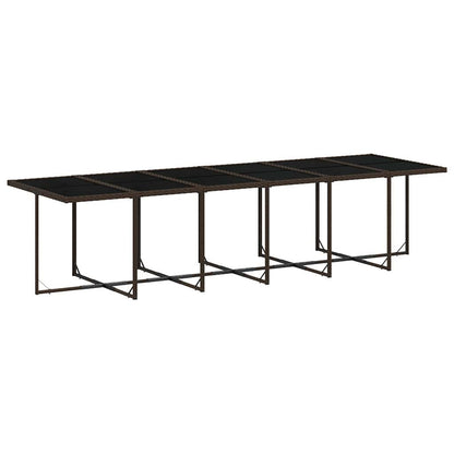Set da Pranzo da Giardino 17 pz con Cuscini Marrone Polyrattan | homemem39