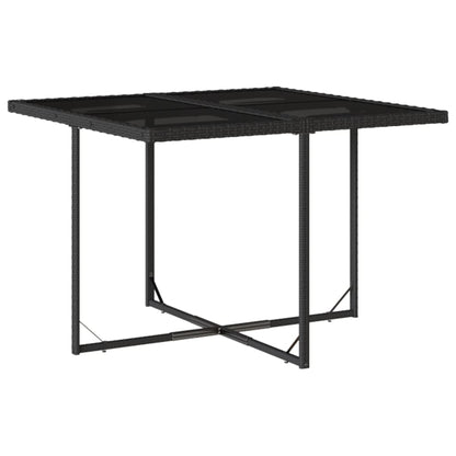 Set da Pranzo da Giardino 9 pz con Cuscini Nero in Polyrattan | homemem39
