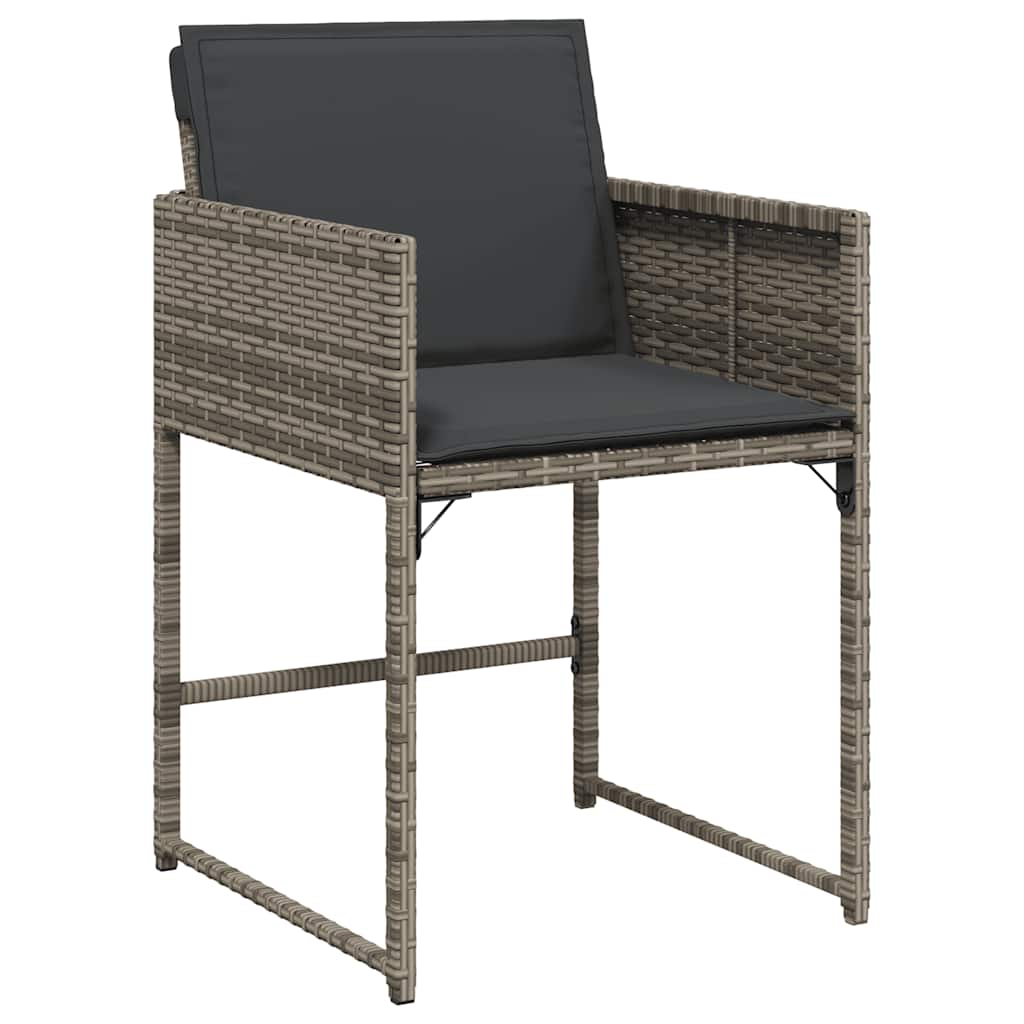 Set da Pranzo da Giardino 9 pz con Cuscini in Polyrattan Grigio | homemem39