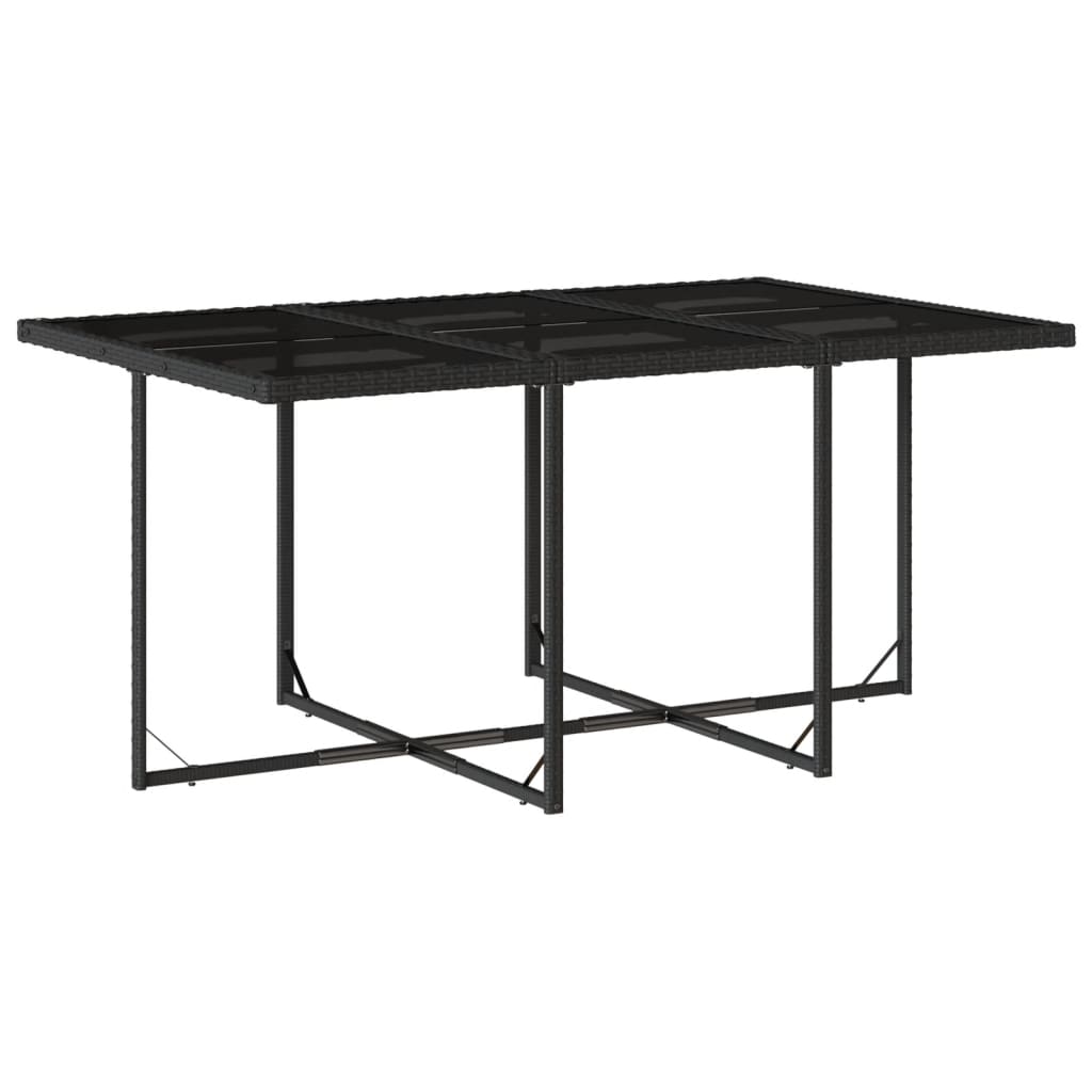 Set da Pranzo da Giardino 11 pz con Cuscini in Polyrattan Nero - homemem39