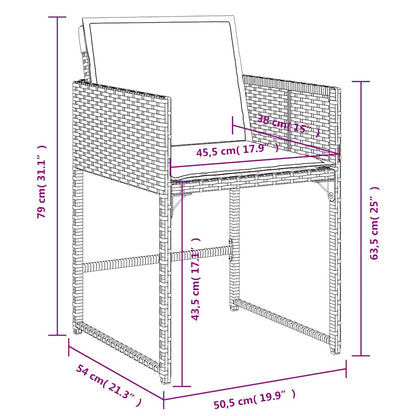 Set da Pranzo da Giardino 11 pz con Cuscini in Polyrattan Nero | homemem39