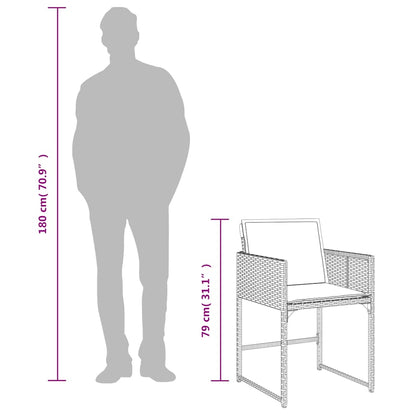 Set da Pranzo da Giardino 11 pz con Cuscini Polyrattan Marrone | homemem39