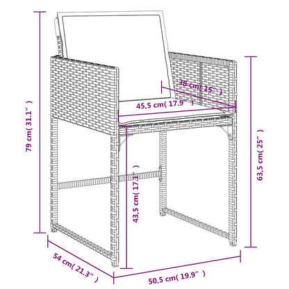 Set da Pranzo da Giardino 11 pz con Cuscini Beige in Polyrattan | homemem39