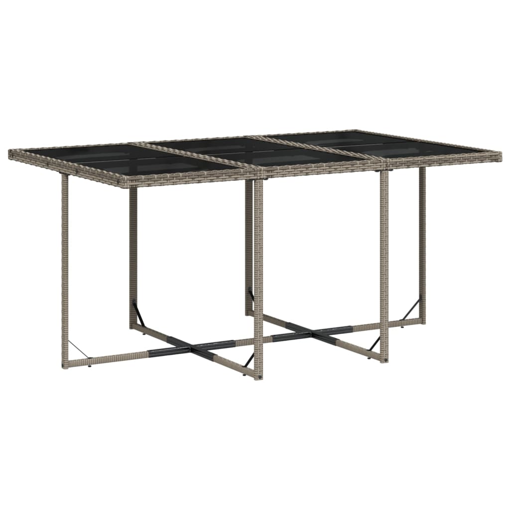 Set da pranzo da giardino da 11 pz con Cuscini in Polyrattan Grigio | homemem39