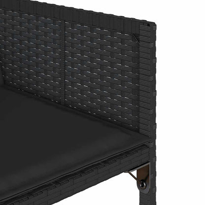 Set da Pranzo da Giardino 13pz con Cuscini Nero in Polyrattan | homemem39