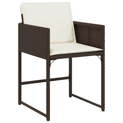 Set da Pranzo da Giardino 13pz con Cuscini Marrone Polyrattan | homemem39