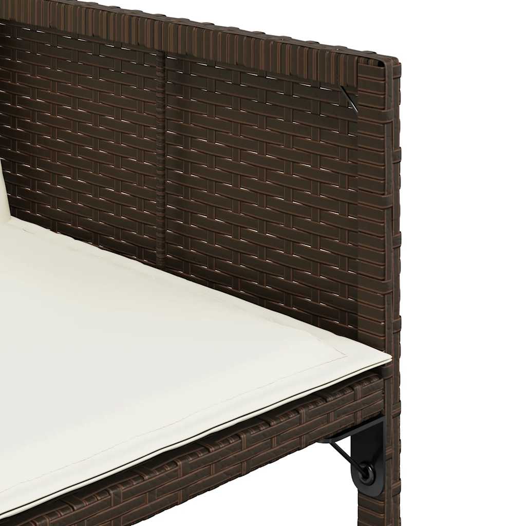 Set da Pranzo da Giardino 13pz con Cuscini Marrone Polyrattan | homemem39