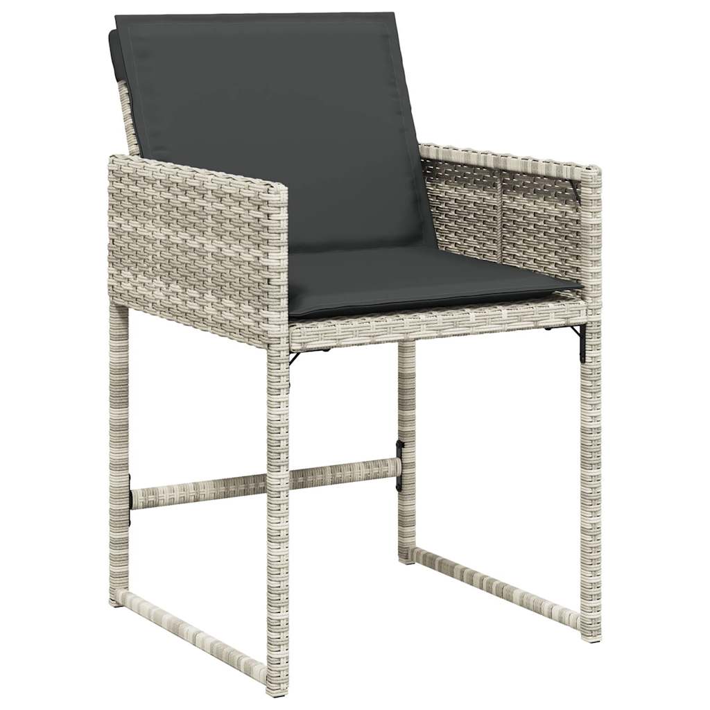 Set da Pranzo da Giardino 13pz con Cuscini Grigio in Polyrattan - homemem39