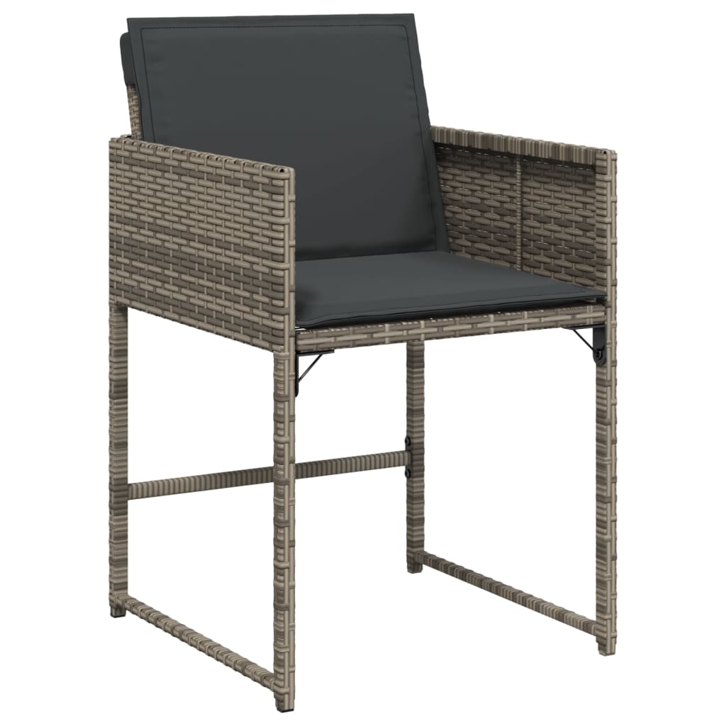 Set da Pranzo da Giardino 15 pz con Cuscini Grigio Polyrattan - homemem39