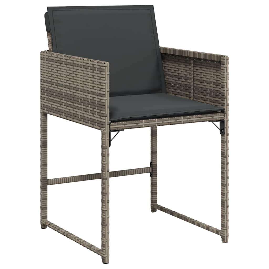 Set da Pranzo da Giardino 15 pz con Cuscini Grigio Polyrattan | homemem39