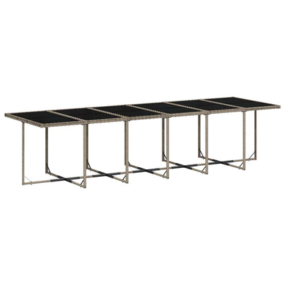 Set da Pranzo da Giardino 17pz con Cuscini Grigio in Polyrattan | homemem39
