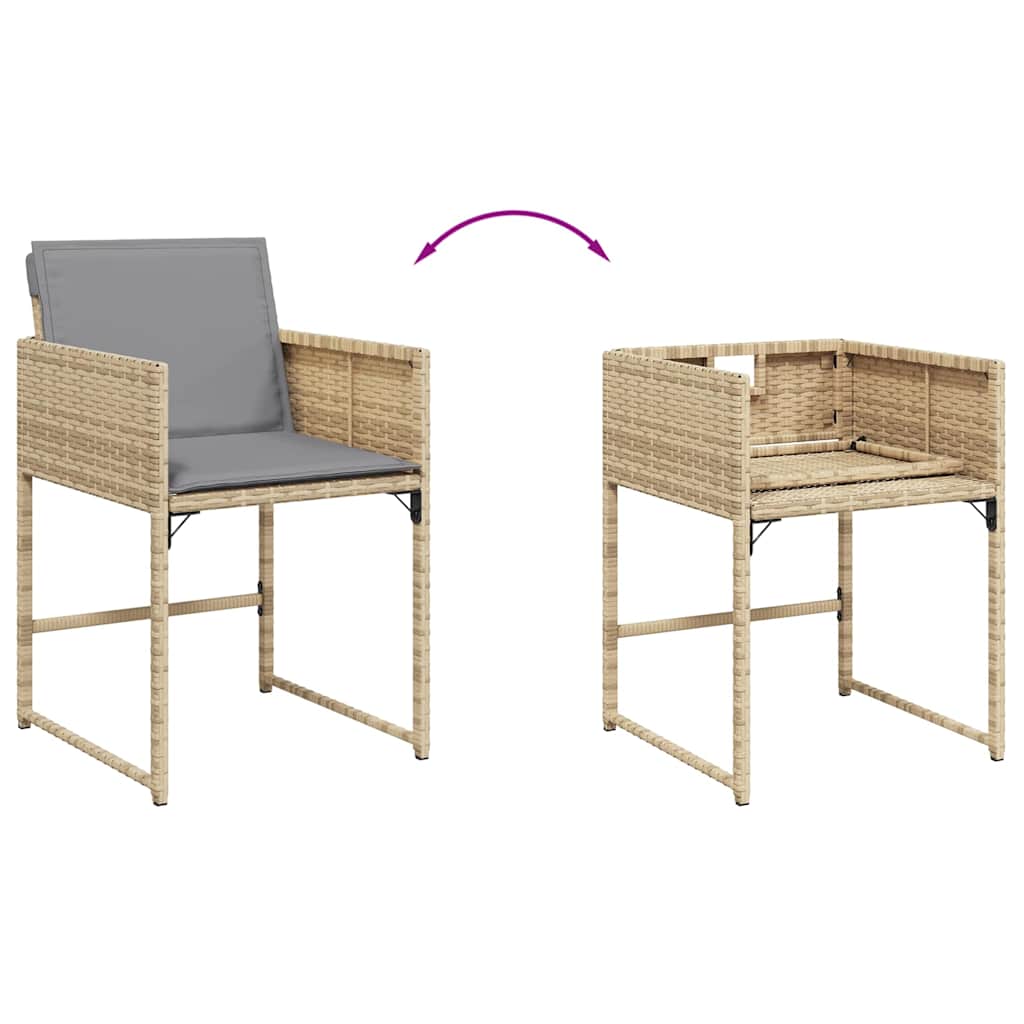 Set Pranzo da Giardino 17 pz con Cuscini Beige Misto Polyrattan | homemem39