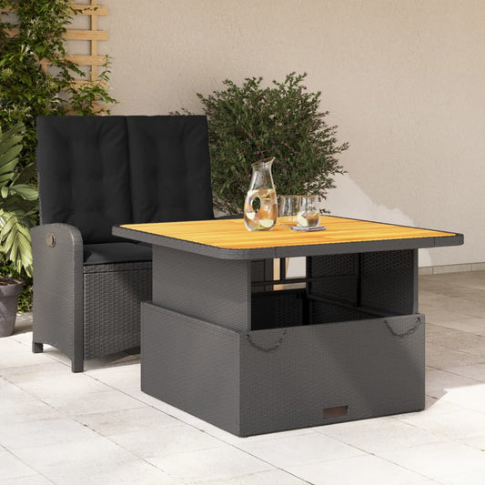 Set da Pranzo da Giardino 2 pz con Cuscini Nero in Polyrattan - homemem39