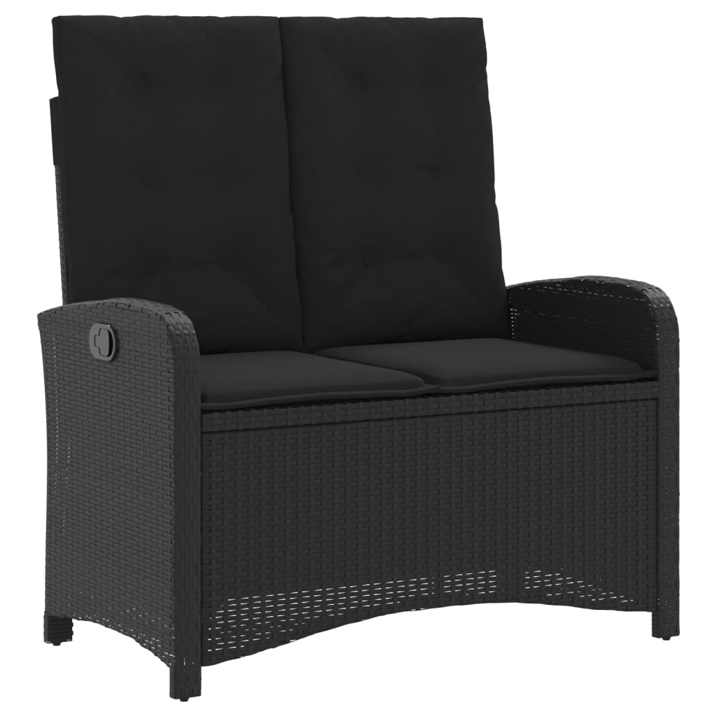 Set da Pranzo da Giardino 4 pz con Cuscini Nero in Polyrattan - homemem39