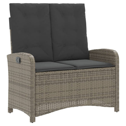 Set da Pranzo da Giardino 2 pz con Cuscini in Polyrattan Grigio | homemem39