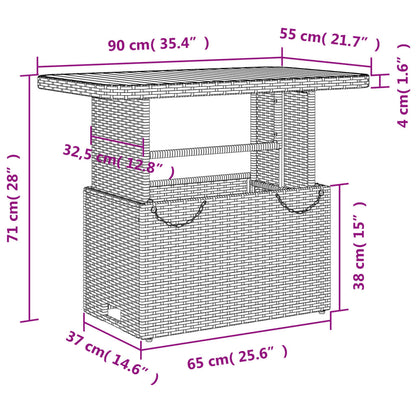 Set da Pranzo da Giardino 2 pz con Cuscini in Polyrattan Grigio | homemem39