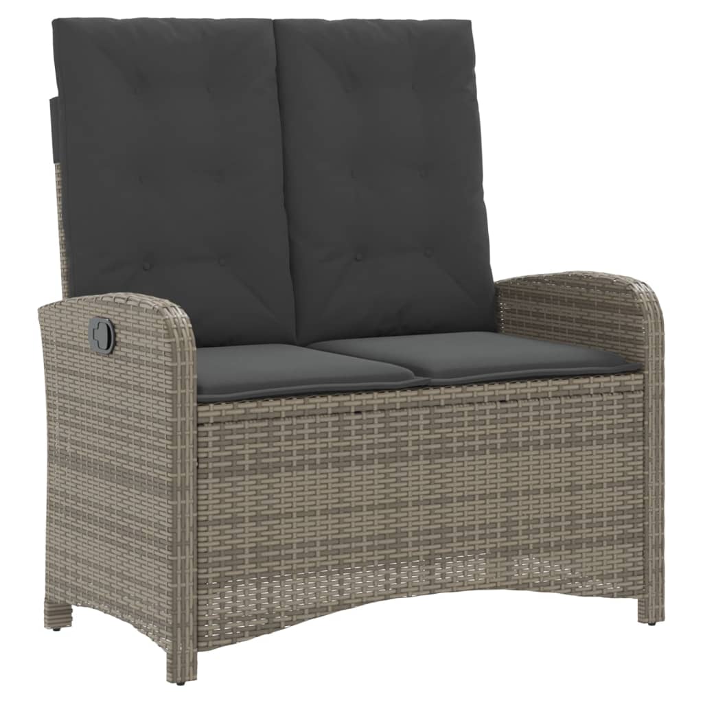 Set da Pranzo da Giardino 4 pz con Cuscini in Polyrattan Grigio | homemem39