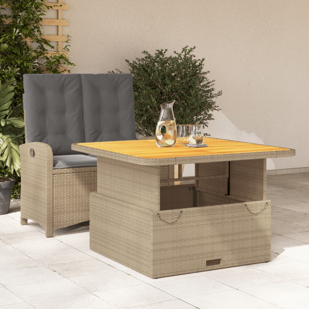 Set da Pranzo da Giardino 2 pz con Cuscini Beige in Polyrattan | homemem39
