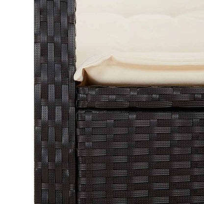 Set da Pranzo da Giardino 2 pz con Cuscini Nero in Polyrattan | homemem39