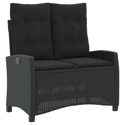 Set da Pranzo da Giardino 4 pz con Cuscini Nero in Polyrattan | homemem39