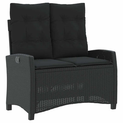 Set da Pranzo da Giardino 2 pz con Cuscini Nero in Polyrattan | homemem39