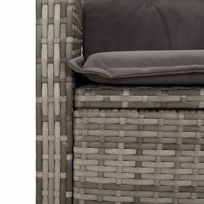 Set da Pranzo da Giardino 2 pz con Cuscini in Polyrattan Grigio | homemem39