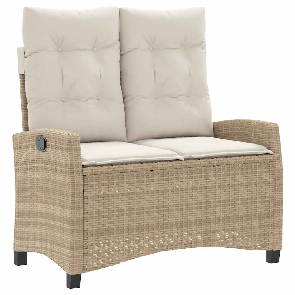 Set da Pranzo da Giardino 2 pz con Cuscini Beige in Polyrattan | homemem39